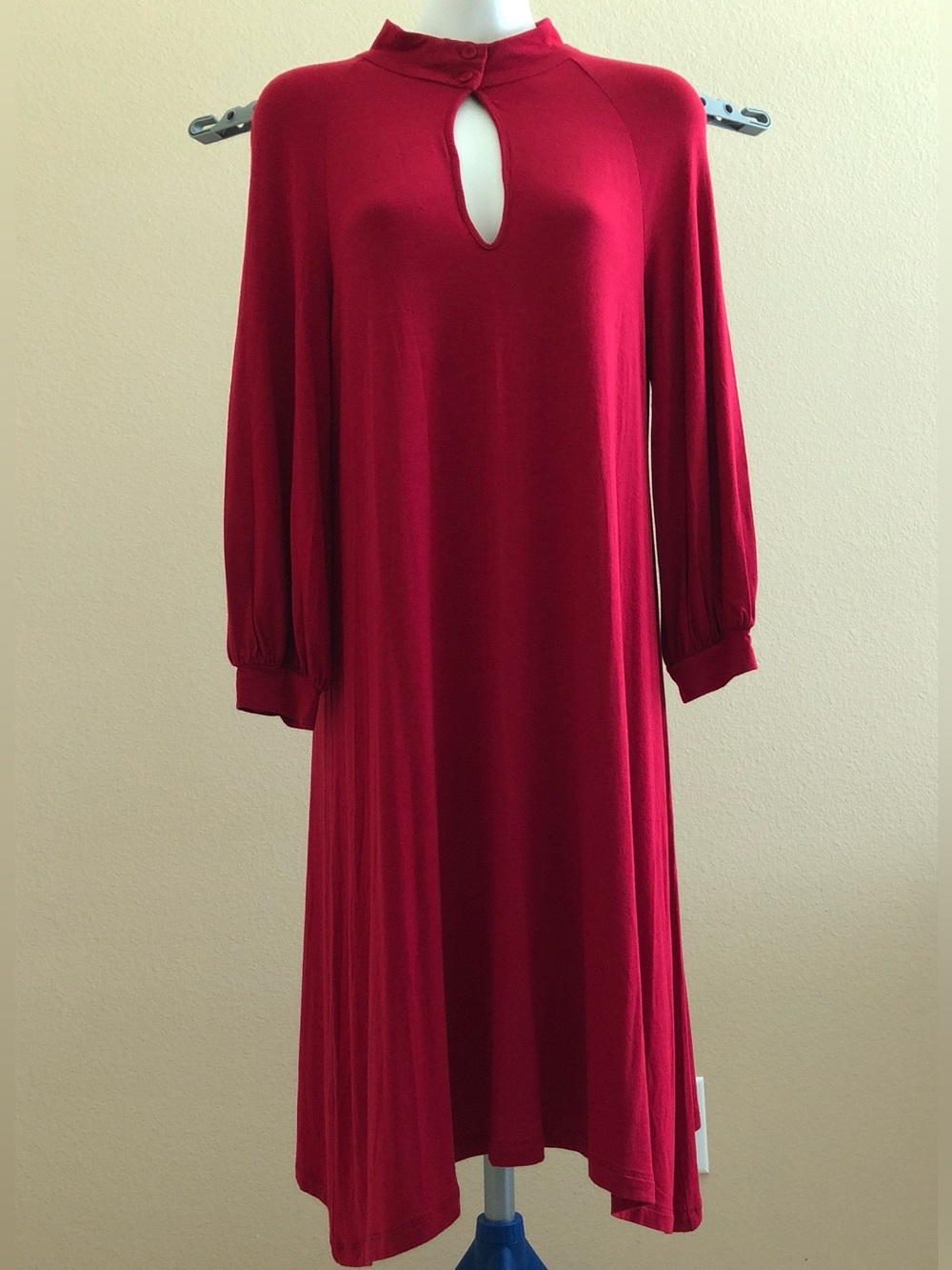 Philosophy di Alberta Ferretti Red Keyhole Long-Sleeve Dress US size 4